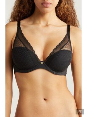 Chantelle Norah Chic Black T shirt bra 34D - retail $85